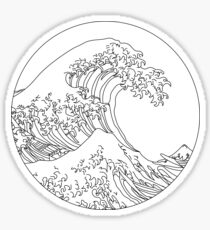 Minimalist Great Wave Sticker