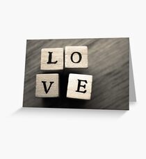 LOVE Wooden Letter Blocks Art Greeting Card