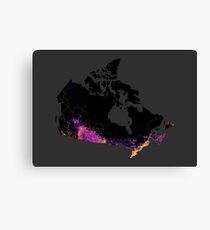 Canada mapped by roads, streets and highways Canvas Print