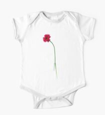 single red gerbera Short Sleeve Baby One-Piece