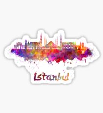 Istanbul skyline in watercolor Sticker
