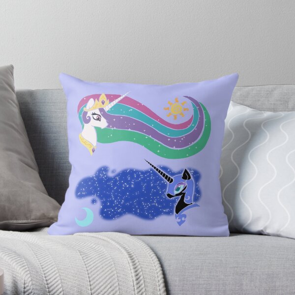 Princess Celestia and Nightmare Moon Throw Pillow