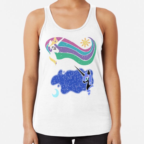 Princess Celestia and Nightmare Moon Racerback Tank Top