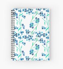 Aquarell blaue Blume. Spiralblock