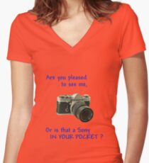 Are you pleased to see me. Sony. Women's Fitted V-Neck T-Shirt
