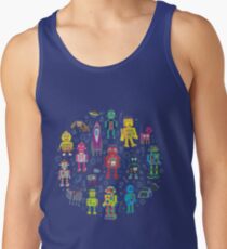 Robots in Space - grey - fun Robot pattern by Cecca Designs Tank Top