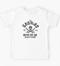 The Goonies - Naver Say Die - Black on White Kids T-Shirt