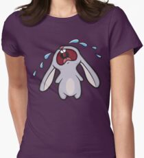 Sad Crying Bunny Rabbit Women's Fitted T-Shirt