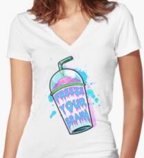Freeze Your Brain Women's Fitted V-Neck T-Shirt