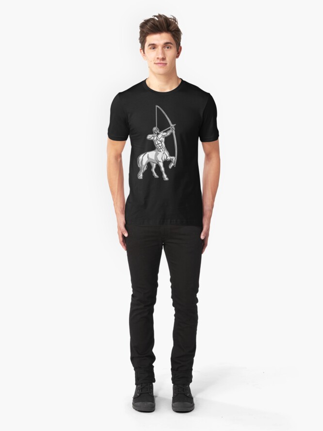 Alternate view of White Centaur Aiming High T-Shirt by Cheerful Madness!! Slim Fit T-Shirt