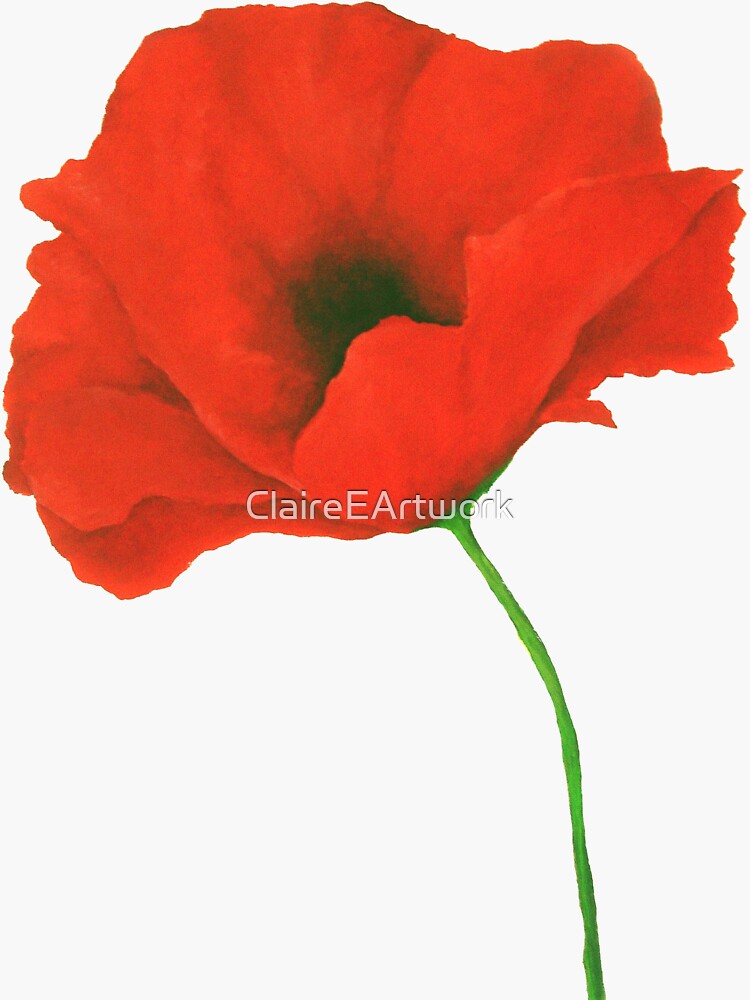 "Poppy" Sticker by ClaireEArtwork Redbubble