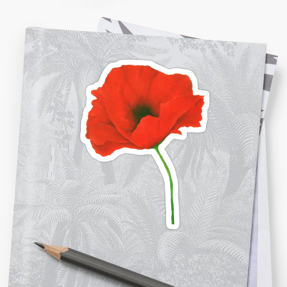 "Poppy" Sticker by ClaireEArtwork | Redbubble