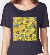 Yellow lemon and bee garden. Women's Relaxed Fit T-Shirt
