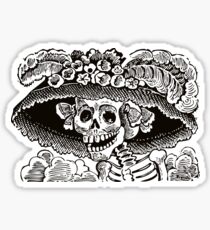 Calavera Catrina | Black and White | Day of the Dead | Dia de los Muertos Sticker
