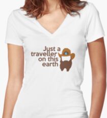 Just a traveller Women's Fitted V-Neck T-Shirt