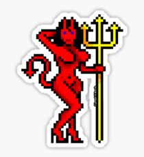 Pixel Devil Girl Sticker