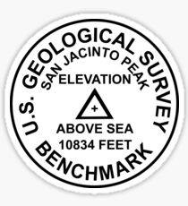 San Jacinto Peak, California USGS Style Benchmark Sticker