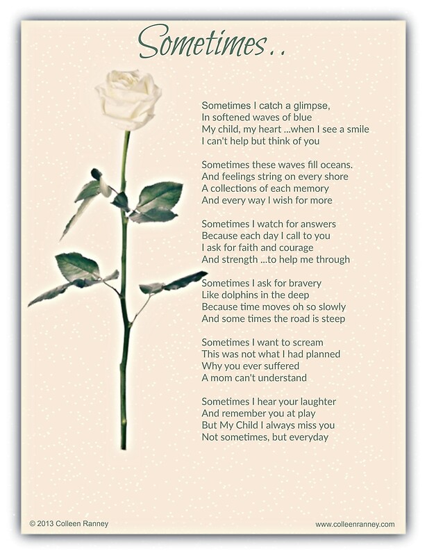 "Sometime Poem (Child Loss)" Posters by Colleen Ranney Redbubble