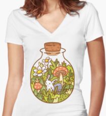 Bunny in a Bottle Women's Fitted V-Neck T-Shirt