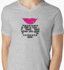 Be Happy.. Kiss! T-Shirt mit V-Ausschnitt für Männer
