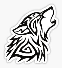 Tribal Wolf Howl Sticker