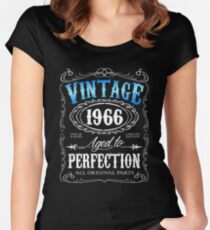50th birthday gift for men Vintage 1966 aged to perfection 50 birthday Women's Fitted Scoop T-Shirt