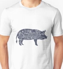 Hand Drawn Pork Illustration with cut scheme Unisex T-Shirt