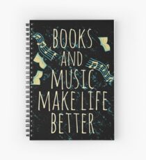 Cuaderno de espiral los libros y la música mejoran la vida # 1