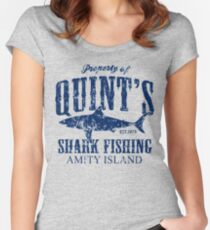 Quints Shark Fishing Amity Island Women's Fitted Scoop T-Shirt