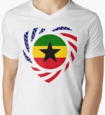 Ghanaian American Multinational Patriot Flag Series 2.0 Men's V-Neck T-Shirt