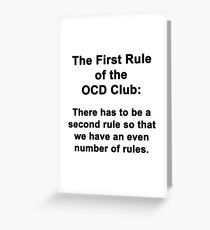 Tarjeta de felicitación La primera regla del Club OCD