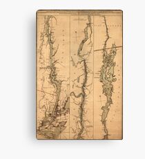 Map Of The Hudson River 1777 Canvas Print