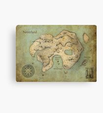Peter Pan Neverland Map Canvas Print