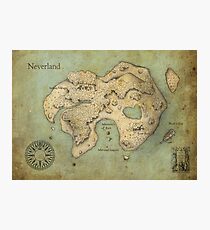 Lámina fotográfica Mapa de Peter Pan Neverland