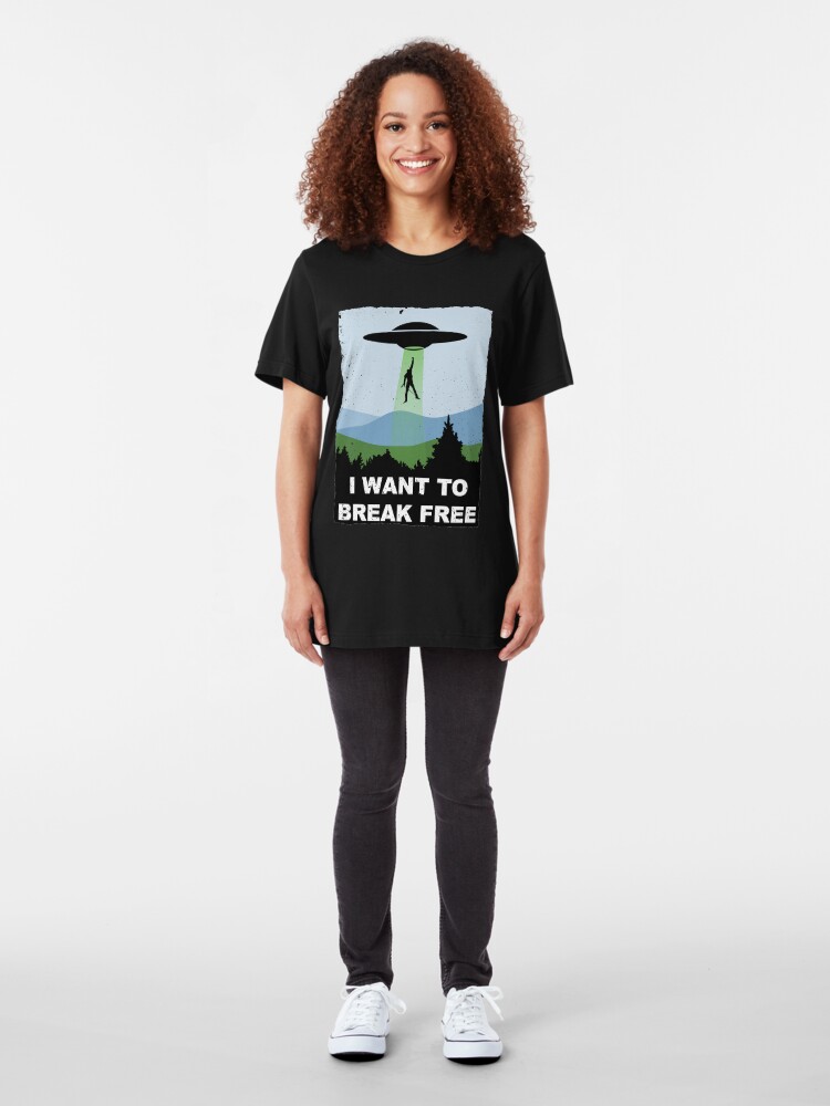 Alternate view of I Want to Break Free - Freddie Returns to Mercury Slim Fit T-Shirt