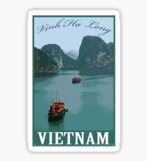 Vinh Ha Long (Ha Long bay) Vietnam Retro Travel Poster Sticker