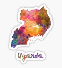 Uganda in watercolor Sticker