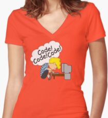 Code! Code! Code! Women's Fitted V-Neck T-Shirt