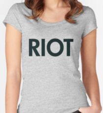 Riot (black) Women's Fitted Scoop T-Shirt