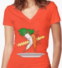 Makanko-salad!!! Women's Fitted V-Neck T-Shirt