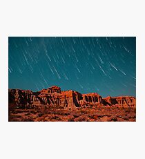 Star Trails Comets Streak Over Red Rock Canyon Fotodruck