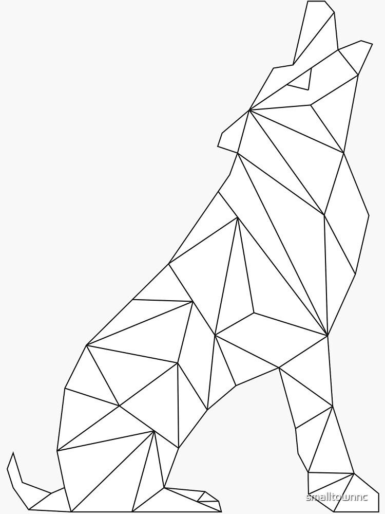 wolf drawing geometric