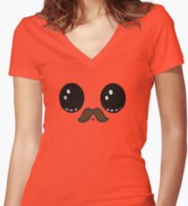 Mustache Women's Fitted V-Neck T-Shirt