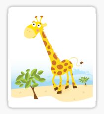 Giraffe. Vector Illustration of funny animal. Sticker