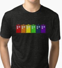 Rainbow Tardis' Tri-blend T-Shirt