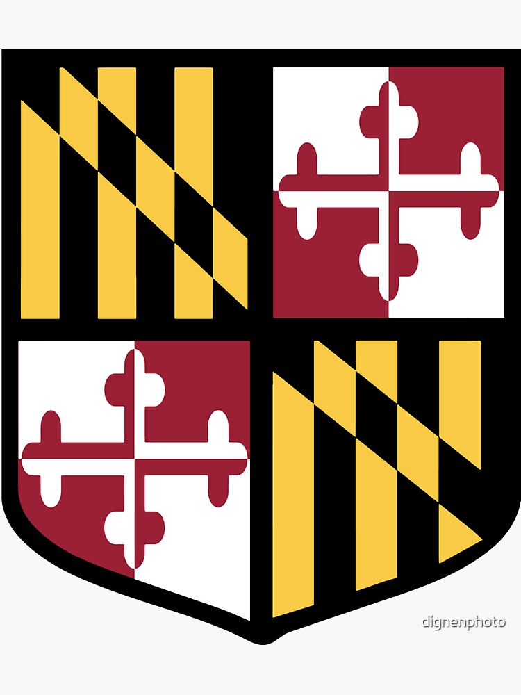 "Maryland Flag Shield " Sticker by dignenphoto Redbubble