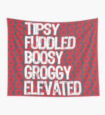 Tela decorativa Phish Tipsy Fuddled Boosy Groggy Elevado en blanco