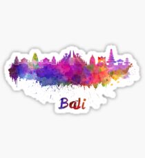 Bali skyline in watercolor Sticker
