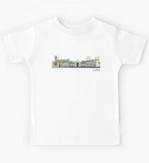 Lisbon skyline colored Kids Tee