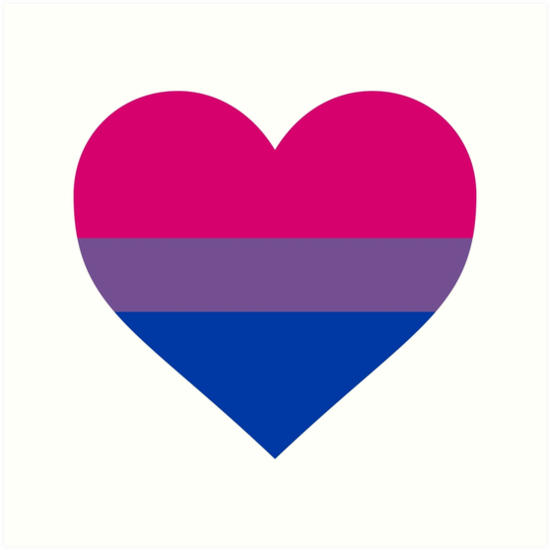 Bisexual Pride Flag Heart Shape Art Prints By Seren0 Redbubble 